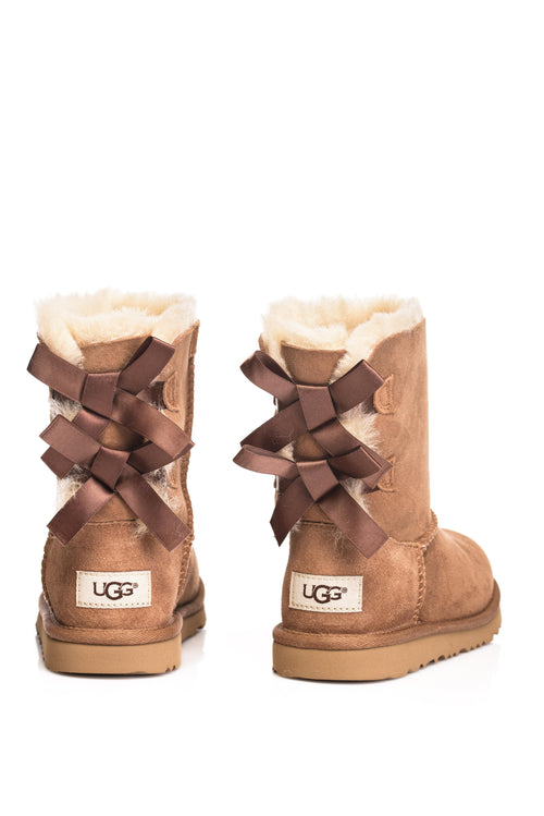 Cizme de piele cu funde Bailey Bow II UGG AUSTRALIA