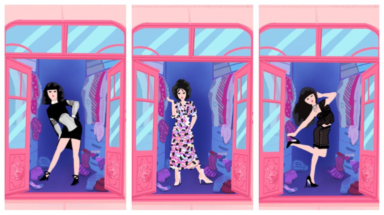 Ilustratie tinere care au activitati in casa pe perioada pandemiei