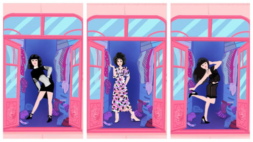 Ilustratie tinere care au activitati in casa pe perioada pandemiei