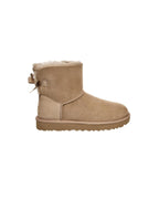 Cizme din piele intoarsa maro cu funda Mini Bailey Bow II UGG