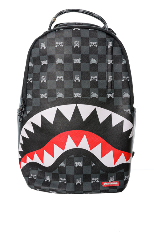 Rucsac Sprayground Gray Peeking Character Check Dlxsv
