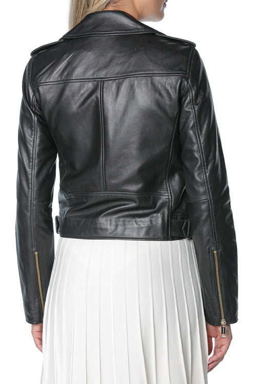 Jacheta Michael Kors Leather Moto