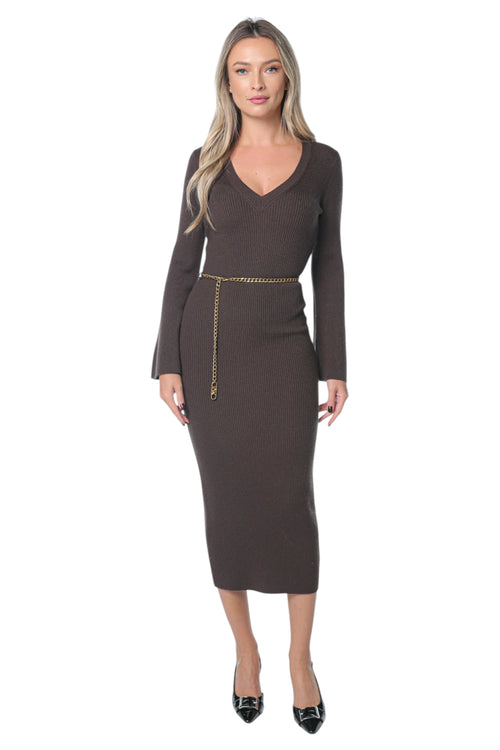 Rochie Michael Kors Vnk Bell Slv Merino Maro
