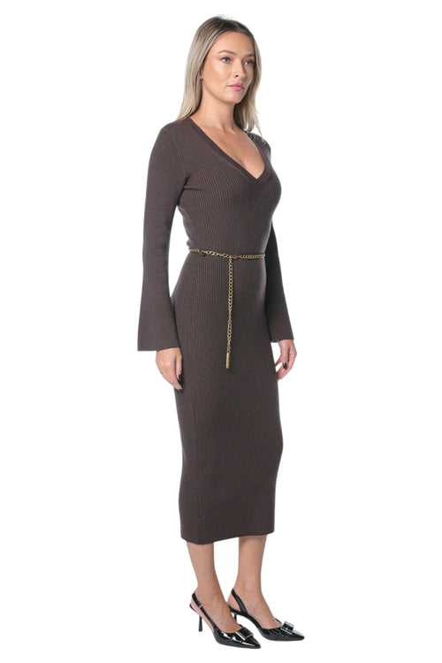 Rochie Michael Kors Vnk Bell Slv Merino Maro
