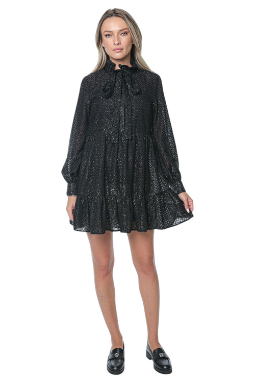 Rochie Michael Kors Tie Nk Ls Mini