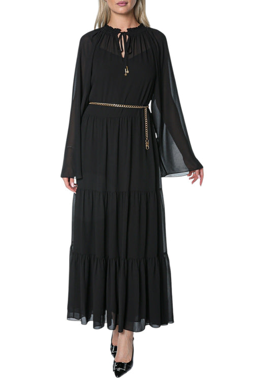 Rochie Michael Kors Smock Tie Neck Maxi