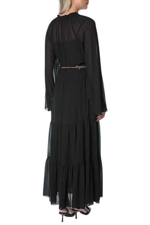Rochie Michael Kors Smock Tie Neck Maxi