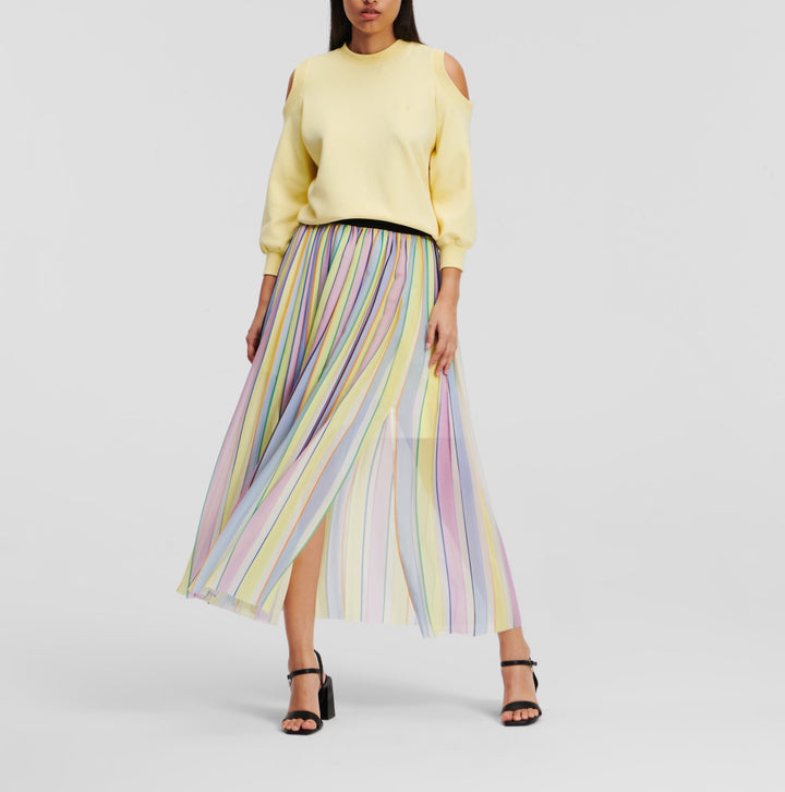 Fusta plisata KARL LAGERFELD Stripe Pleated