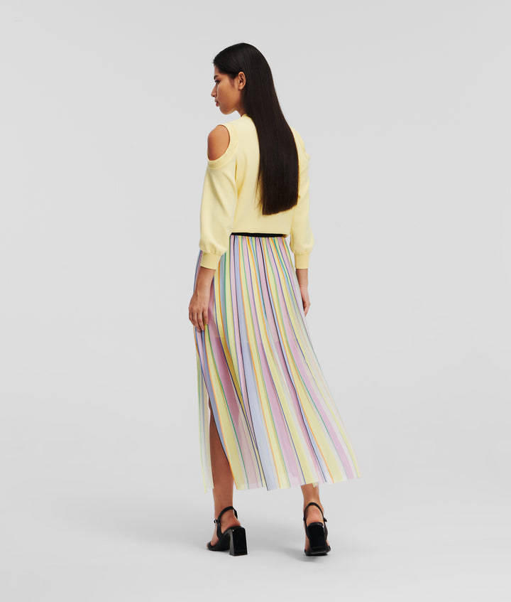 Fusta plisata KARL LAGERFELD Stripe Pleated - 1