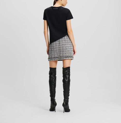 Fusta KARL LAGERFELD Pearl Embellished Boucle