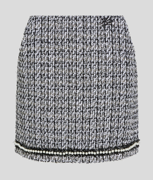 Fusta KARL LAGERFELD Pearl Embellished Boucle