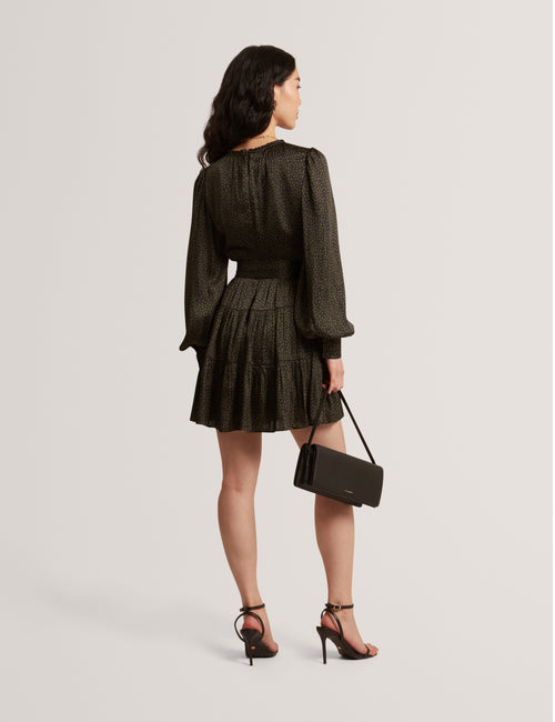 Rochie Ted Baker Phoeba Printed Tiered Belted Mini