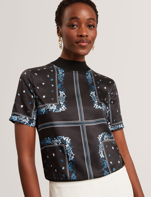 Tricou Ted Baker Almaaz Printed Woven Front
