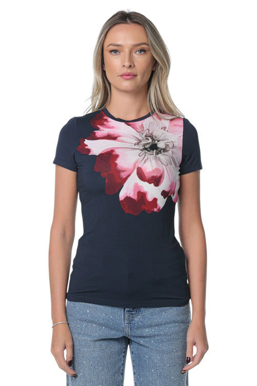 Tricou Ted Baker Louannn Placement Printed Fitted Albastru