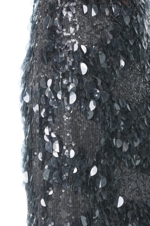 Fusta Ted Baker Dorida Mixed Sequin Midi Gri