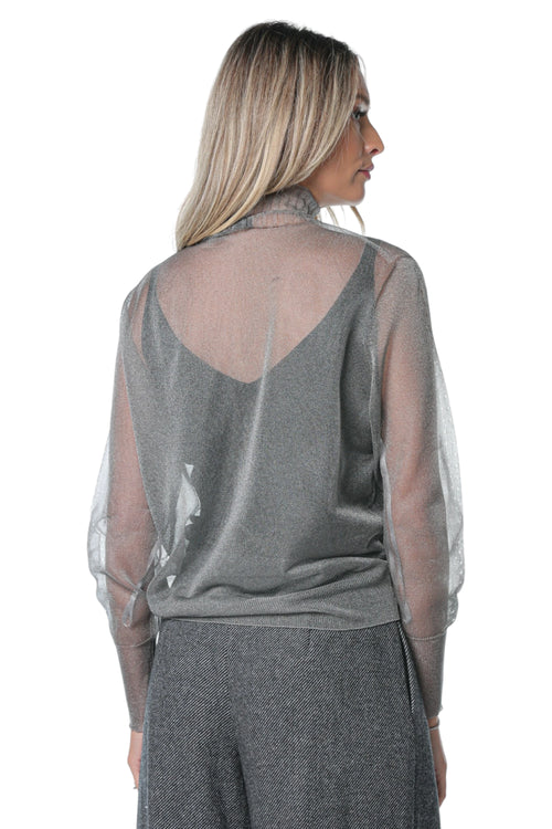 Top Ted Baker Taylaw Sheer Funnel Neck Gri