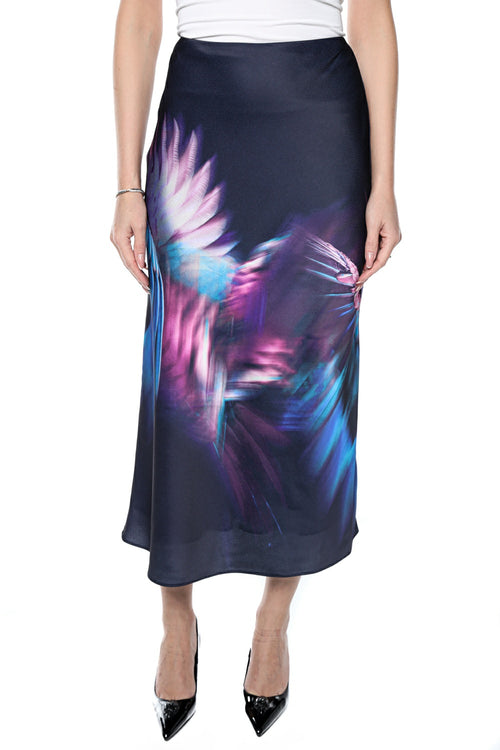 Fusta Ted Baker Gilao Printed Midi Bias Cut Sk