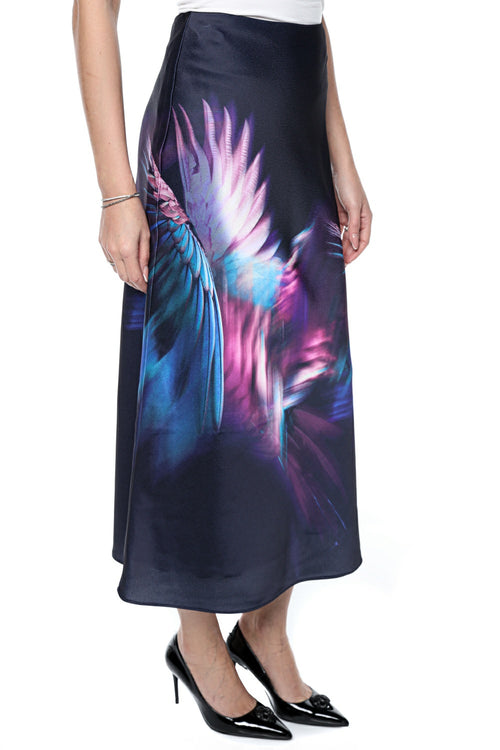 Fusta Ted Baker Gilao Printed Midi Bias Cut Sk