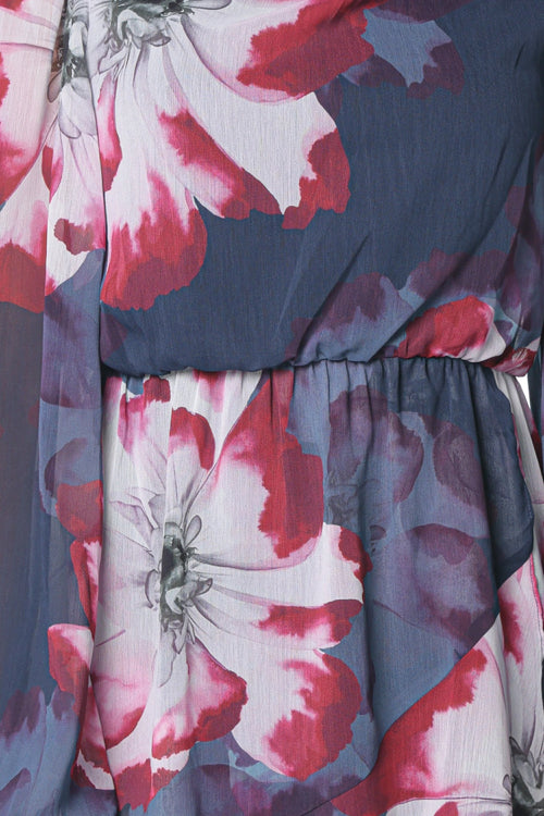 Rochie Ted Baker Aracely Printed Long Sleeve Mini Albastru