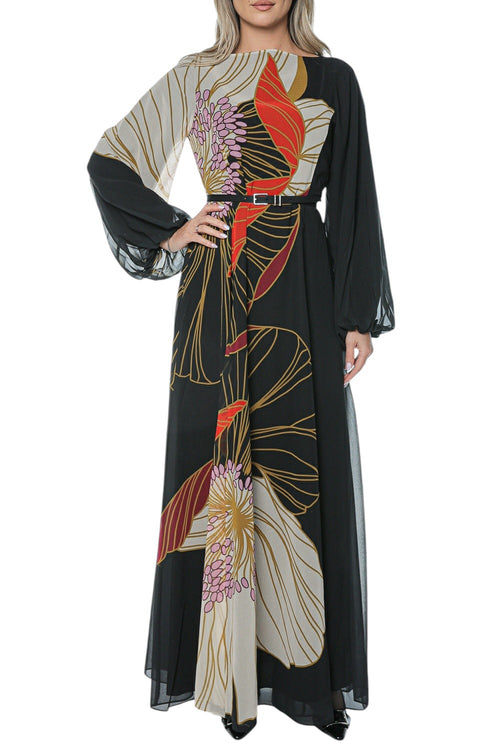Rochie Ted Baker Cammeli Long Sleeve Printed Maxi