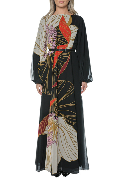Rochie Ted Baker Cammeli Long Sleeve Printed Maxi