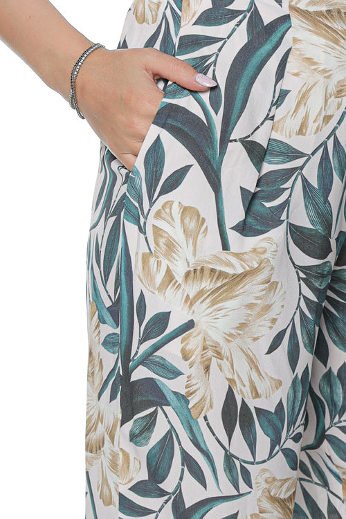 Pantaloni Ted Baker Griesha Printed Mid Rise Straight Leg