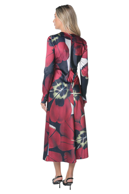 Rochie Ted Baker Neerah Printed Long Sleeve Midi Albastru