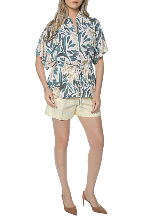 Camasa Ted Baker Gehmma Printed Tie Detail Short Sleeve