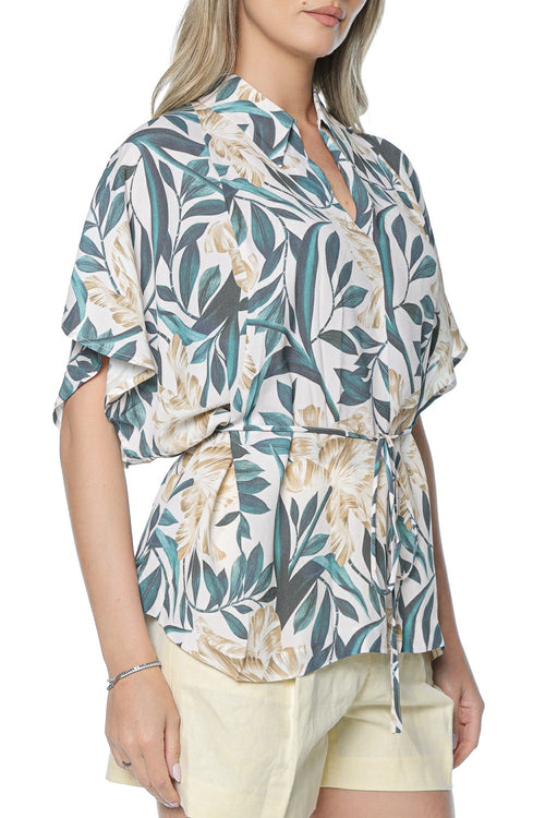 Camasa Ted Baker Gehmma Printed Tie Detail Short Sleeve
