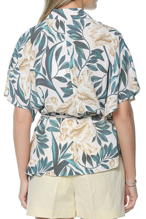 Camasa Ted Baker Gehmma Printed Tie Detail Short Sleeve
