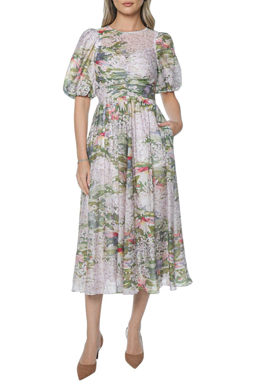 Rochie Ted Baker Jonora Puff Sleeve Printed Midi