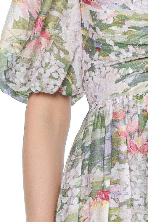 Rochie Ted Baker Jonora Puff Sleeve Printed Midi