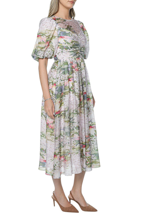 Rochie Ted Baker Jonora Puff Sleeve Printed Midi