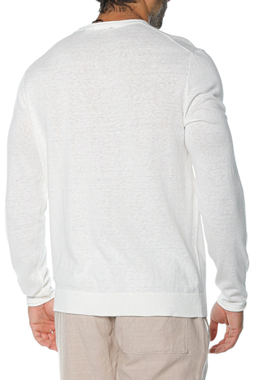 Bluza Ted Baker Yaen Ls Linen Blend Roll Edge Crew