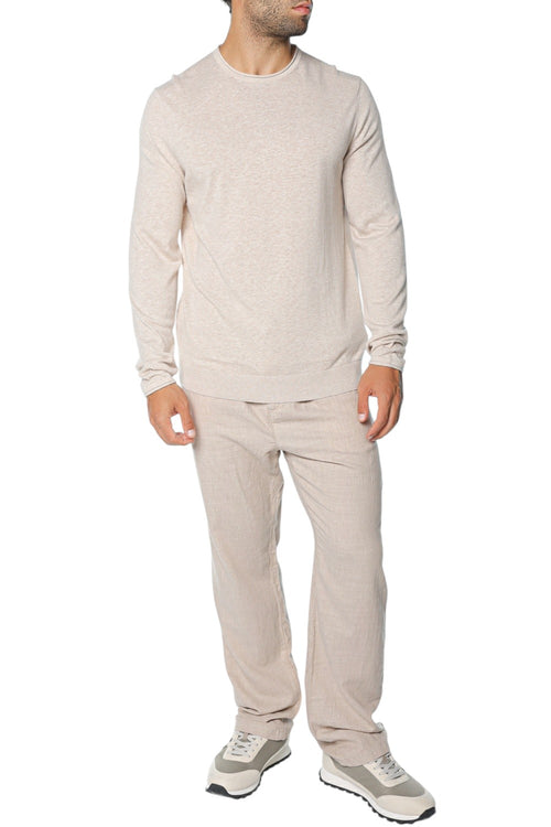 Bluza Ted Baker Yaen Ls Linen Blend Roll Edge Crew