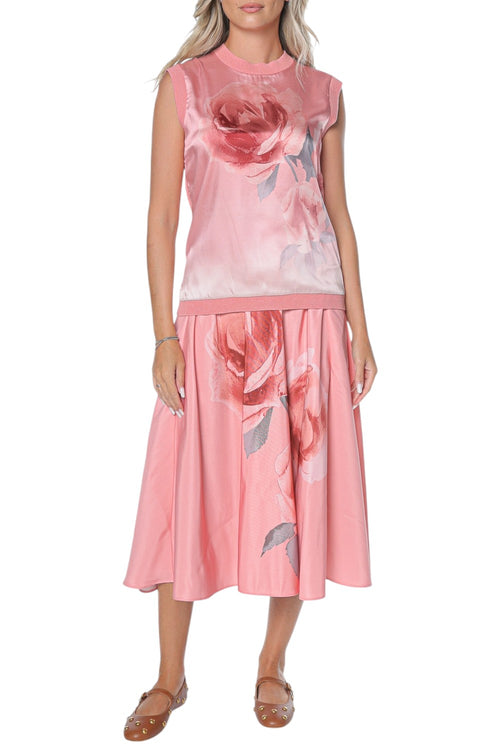 Top Ted Baker Lysia Floral Printed Woven Front Knit