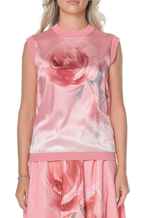 Top Ted Baker Lysia Floral Printed Woven Front Knit
