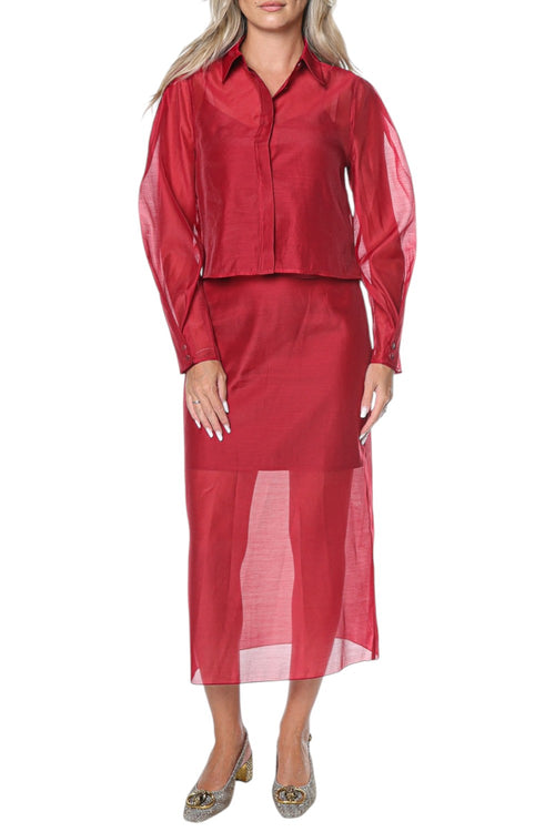 Camasa Ted Baker Tilliia Cropped Organza With Cuff Detail
