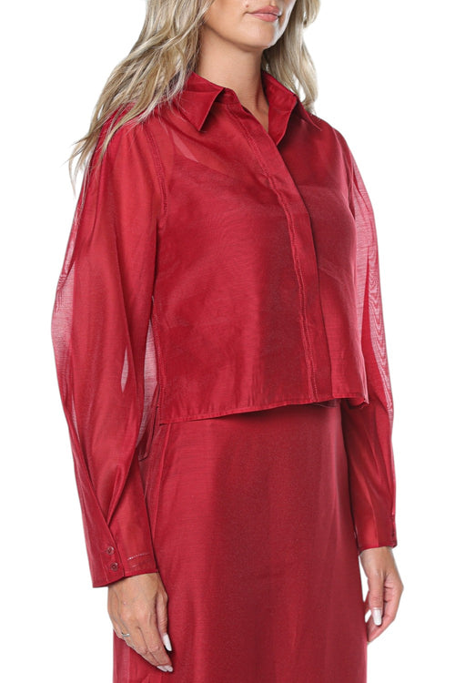 Camasa Ted Baker Tilliia Cropped Organza With Cuff Detail