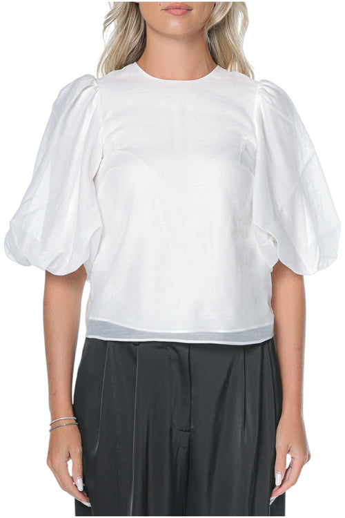Tricou Ted Baker Marve Organza Crew Neck Top With Balloon