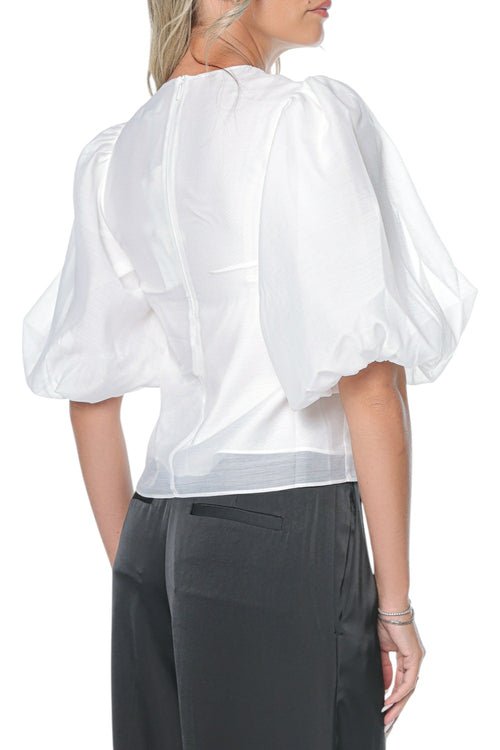 Tricou Ted Baker Marve Organza Crew Neck Top With Balloon