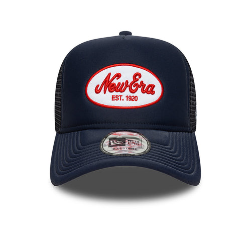 Sapca New Era Oval Patch Navy 9Forty A-Frame Trucker Adjustable