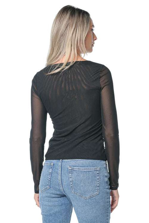 Bluza DKNY Dome Studs Mesh Negru