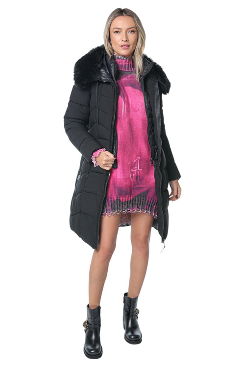 Jacheta DKNY Zipfrnt W/Bib Puffer Negru