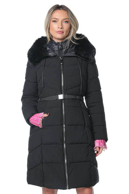 Jacheta DKNY Zipfrnt W/Bib Puffer Negru