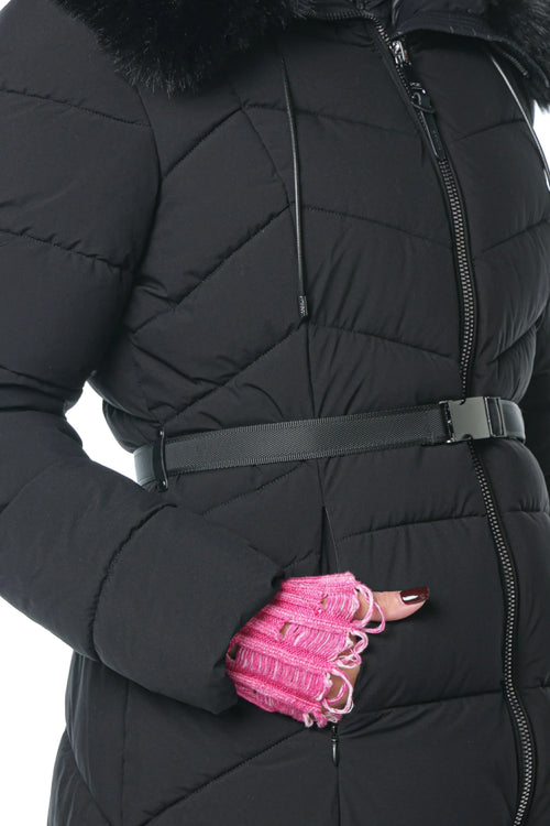 Jacheta DKNY Zipfrnt W/Bib Puffer Negru