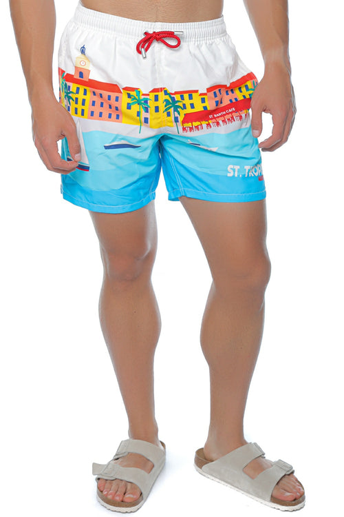 Short de baie Mc2 Saint Barth Gustavia Placed Print