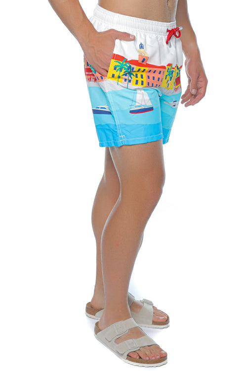 Short de baie Mc2 Saint Barth Gustavia Placed Print
