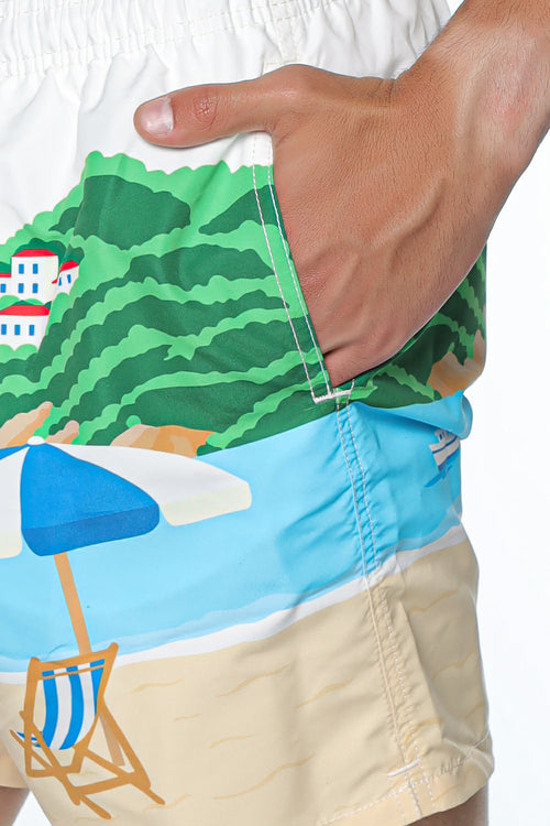 Short de baie MC2 Saint Barth Gustavia Placed Print