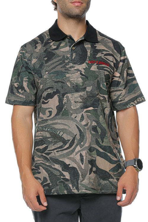 Tricou polo Just Cavalli R Tiger Camo